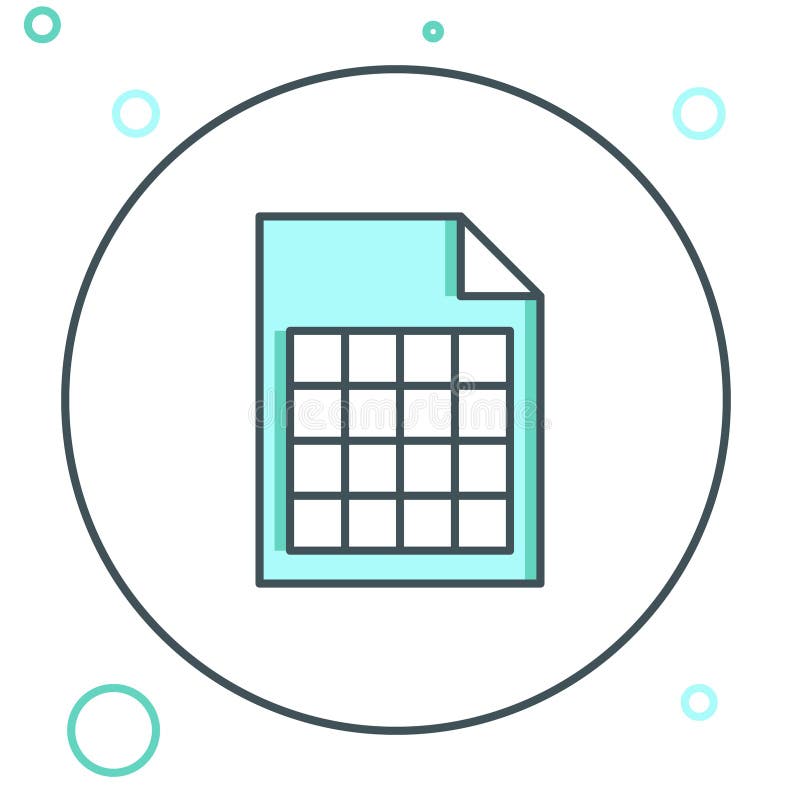 Line File document icon isolated on white background. Checklist icon. Business concept. Colorful outline concept. Vector royalty free illustration