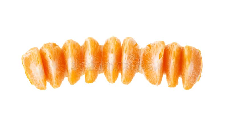 Line Of Fresh Juicy Tangerine Fruit Isolated Over Stock Image Image