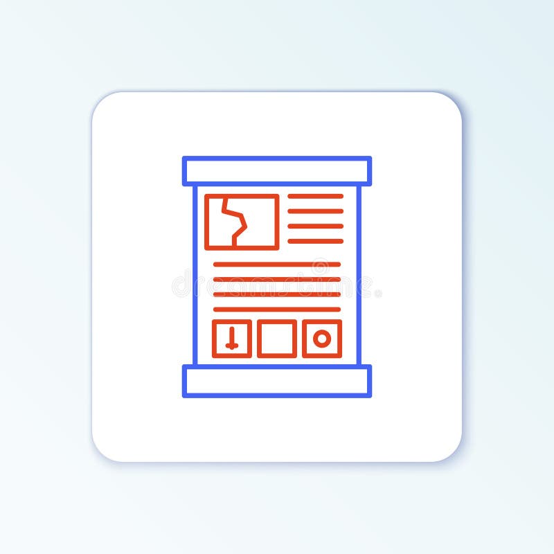 Line Game guide icon isolated on white background. User manual, instruction, guidebook, handbook. Colorful outline vector illustration