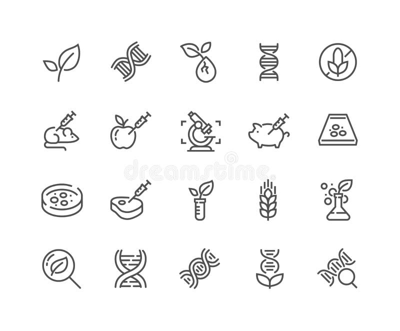 Line GMO Icons royalty free illustration Line GMO Icons royalty free illustration