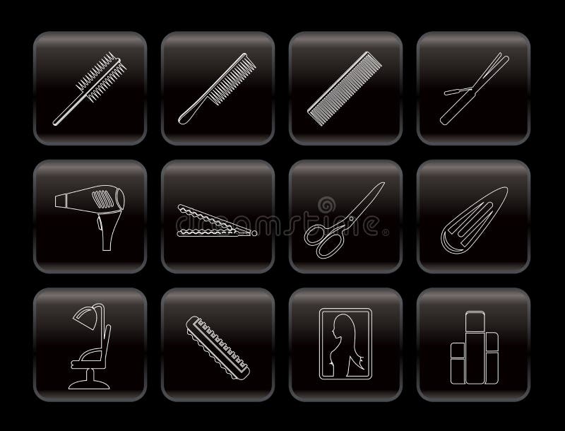 Line hairdressing, coiffure and make-up icons