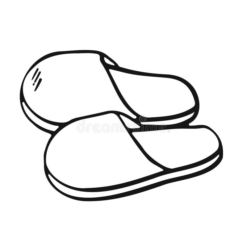 Line Home Comfortable Slippers Symbol Stock Vector - Illustration of ...