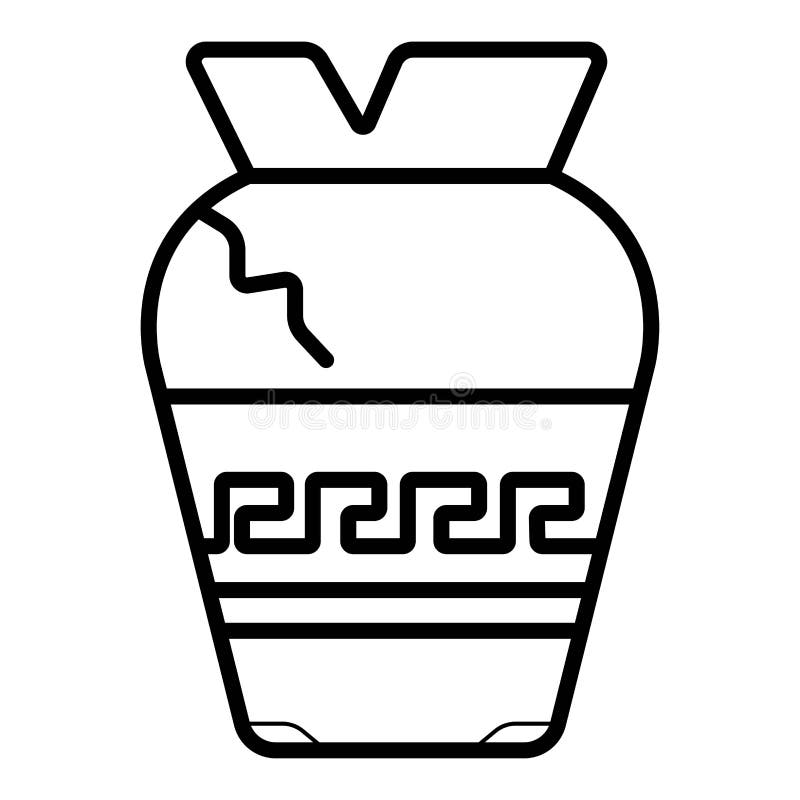 Line icon broken vase stock illustration.