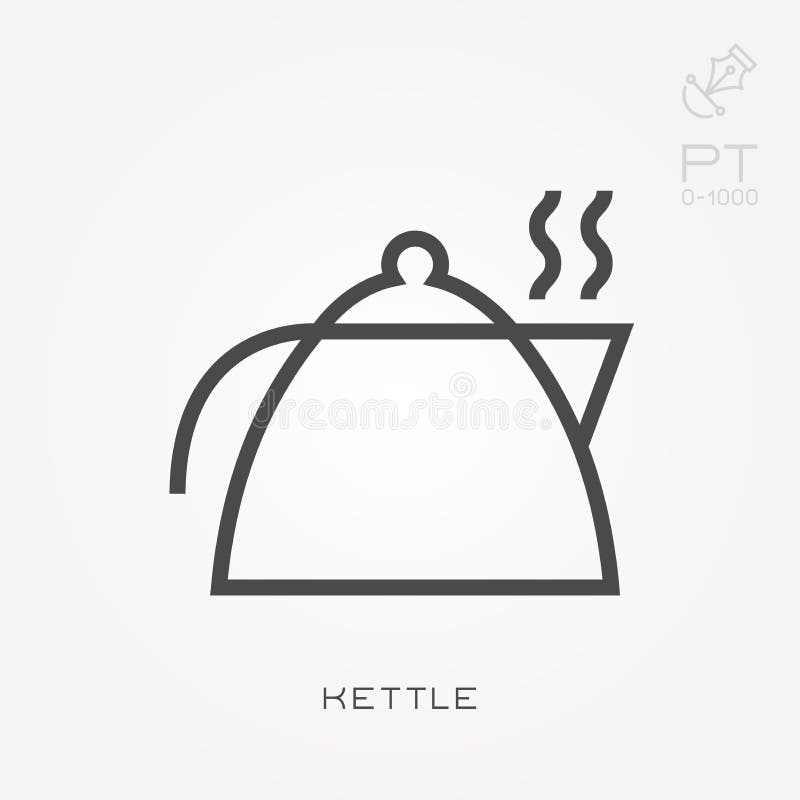 Simple vector illustration with ability to change. Line icon kettle vector illustration Simple vector illustration with ability to change. Line icon kettle vector illustration