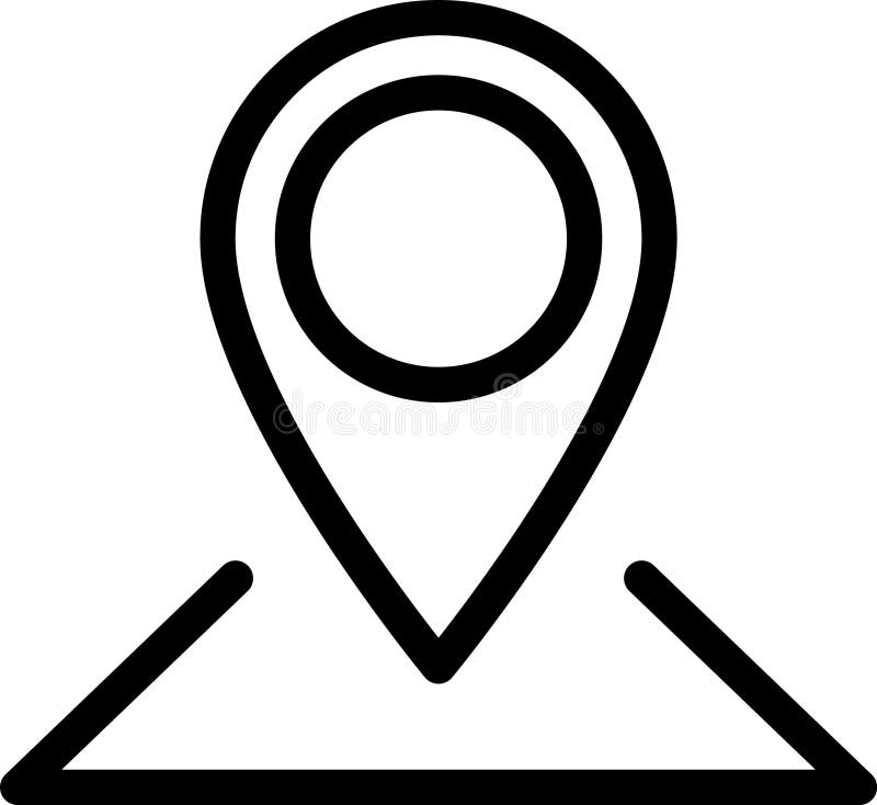 Line icon of pin as a concept of location marking royalty free illustration