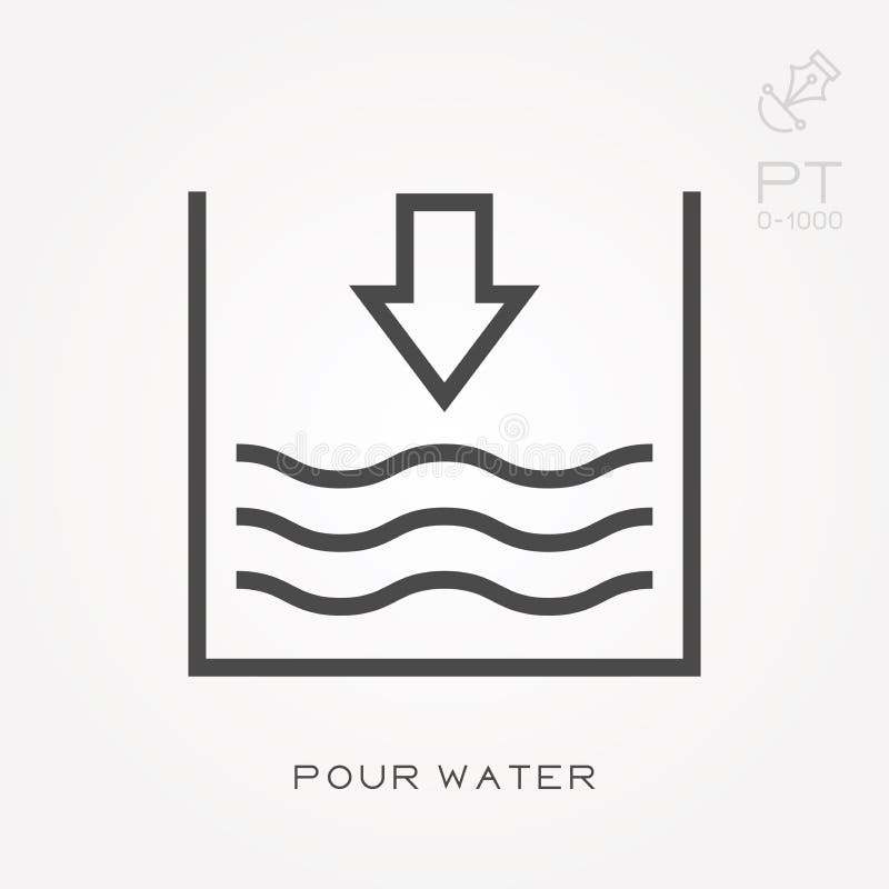 Flat vector icons with pour water