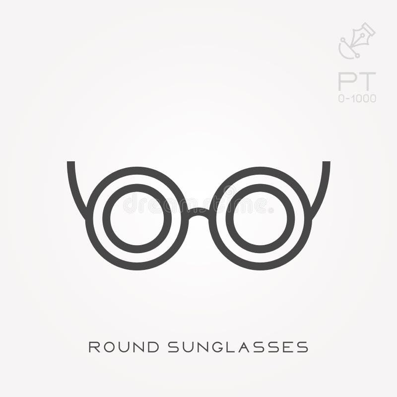 Flat Vector Icons with Round Sunglasses Stock Vector Illustration of