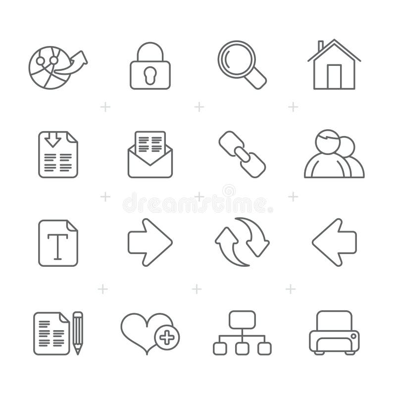 Line Internet and Web Navigation Icons royalty free illustration Line Internet and Web Navigation Icons royalty free illustration
