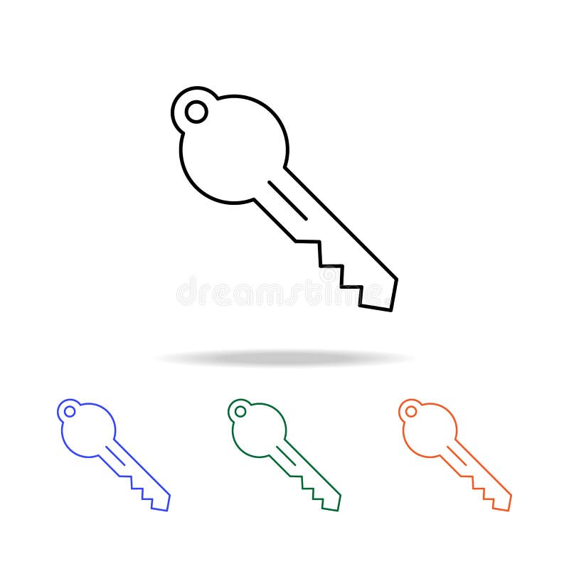 Line key icon. Elements of real estate in multi colored icons. Premium quality graphic design icon. Simple icon for websites, web stock illustration