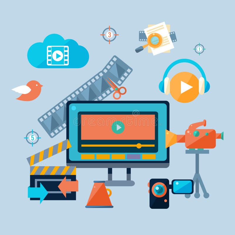 On-line-Kino-Theater-Ikonen eingestellt vektor abbildung On-line-Kino-Theater-Ikonen eingestellt vektor abbildung