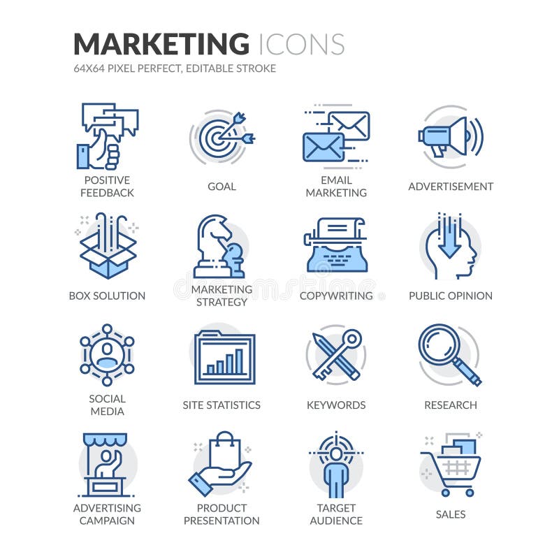 Line Marketing Icons