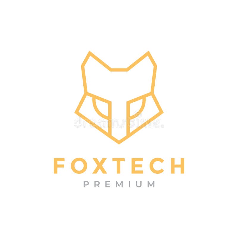 Line modern simple head fox logo design, vector graphic symbol icon illustration creative idea vector illustration