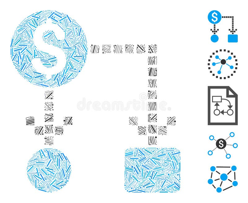 Line Mosaic Cashflow Icon royalty free illustration