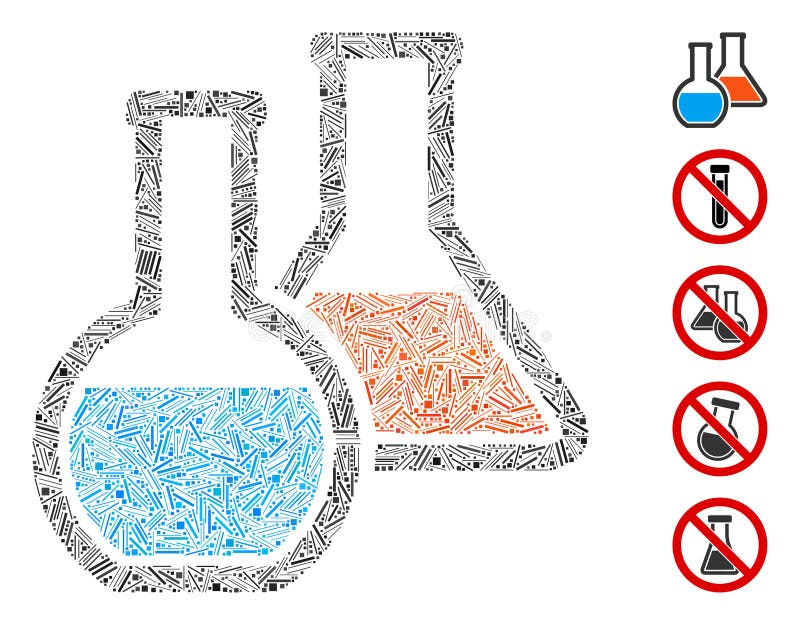 Line Mosaic Chemistry vector illustration