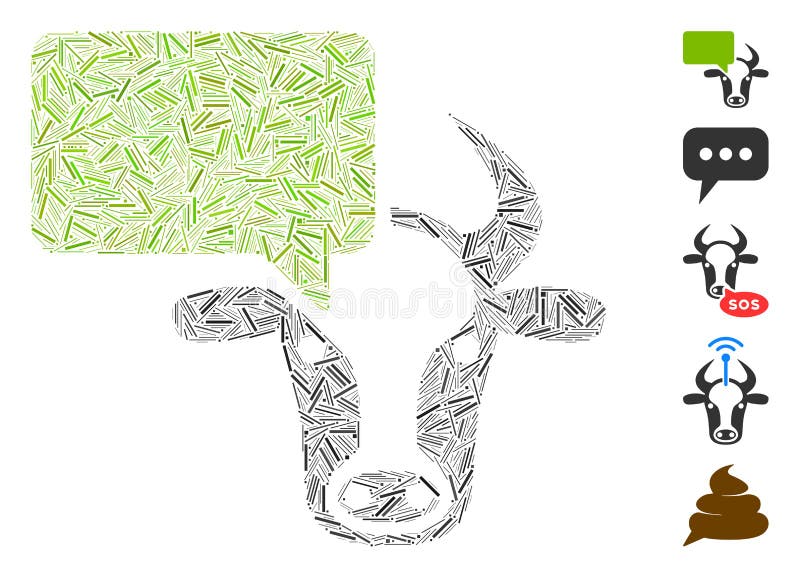 Line Mosaic Cow Opinion Icon vector illustration