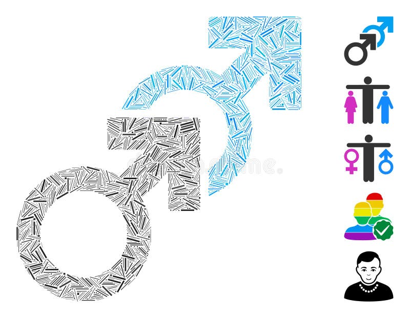 Line Mosaic Gay Sex Icon vector illustration