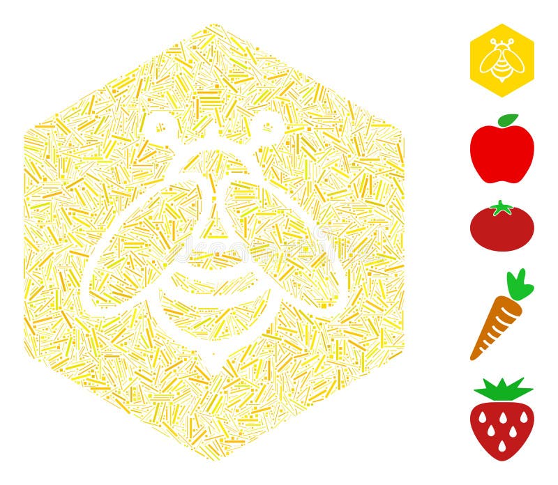 Line Mosaic Honey Icon stock illustration