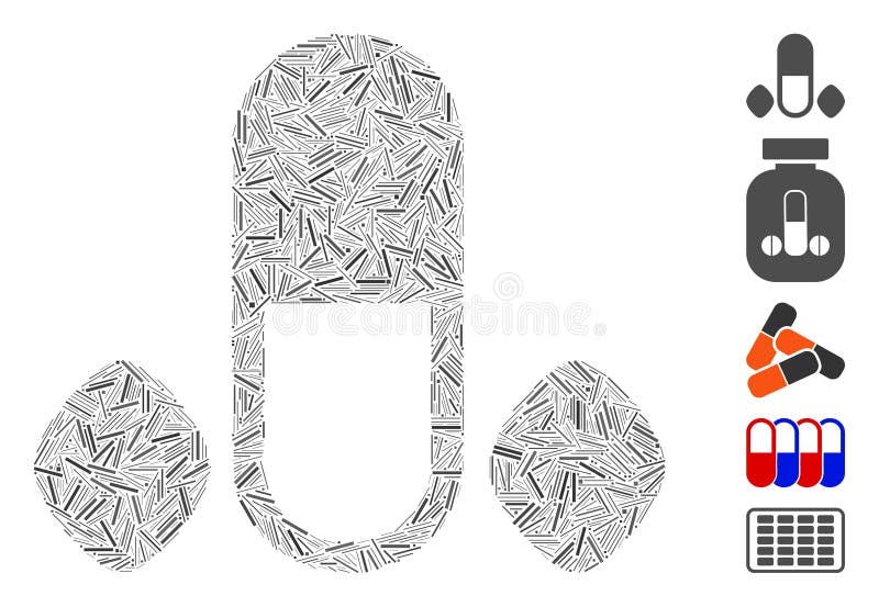 Line Mosaic Male Power Pills royalty free illustration