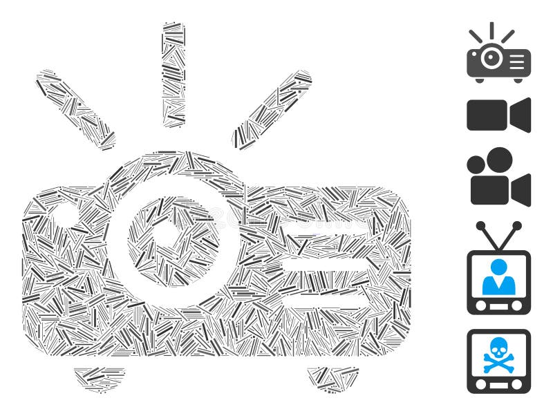 Line Mosaic Projector Icon vector illustration