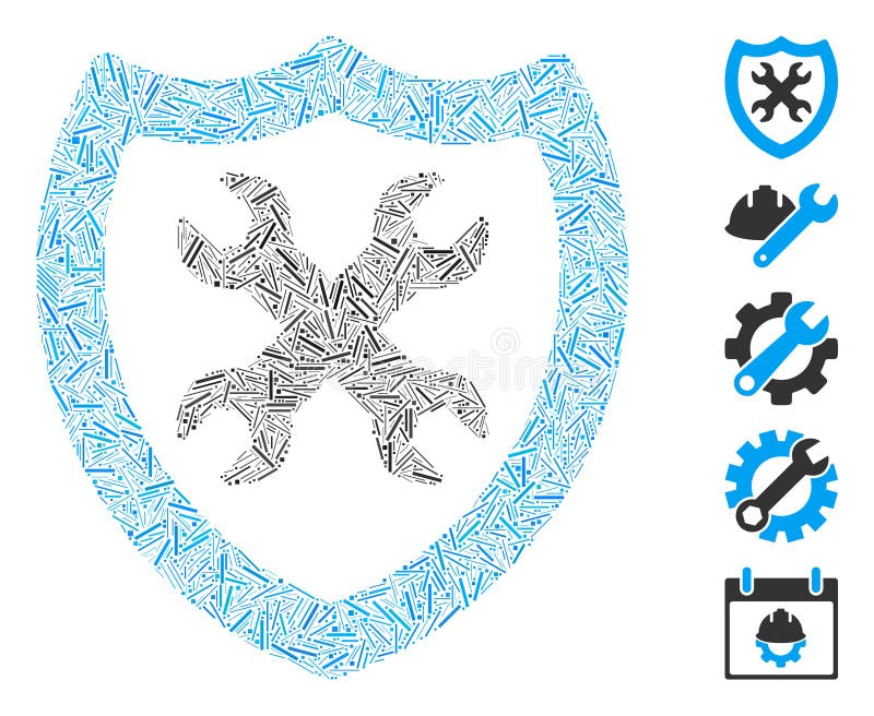 Line Mosaic Security Configuration Icon vector illustration