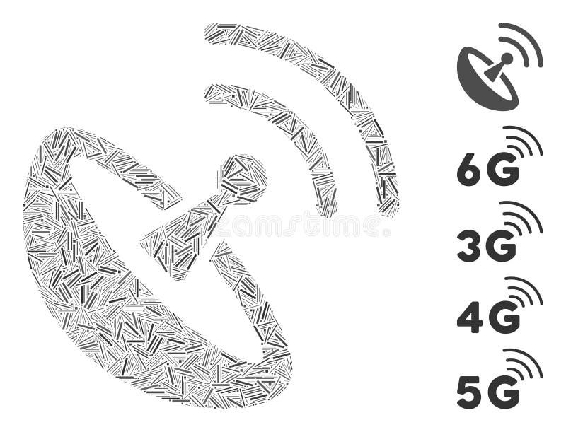 Line Mosaic Space Antenna stock illustration