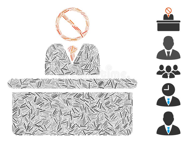 Line Mosaic Stupid Clerk royalty free illustration