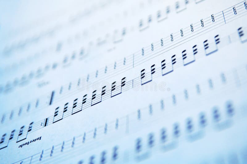 Photo of line of music. Paper notation stock images, royalty-free photos and pictures