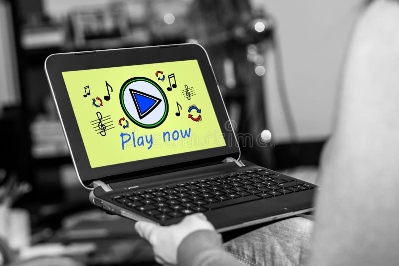 On-line-Musikkonzept auf einer Tablette lizenzfreie stockfotografie On-line-Musikkonzept auf einer Tablette lizenzfreie stockfotografie