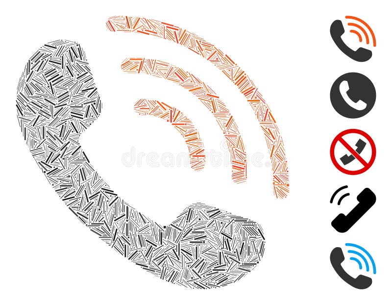Line Phone Call Icon Vector Collage royalty free illustration