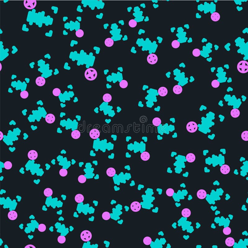 Line Rejection voice recognition icon isolated seamless pattern on black background. Voice biometric access royalty free illustration