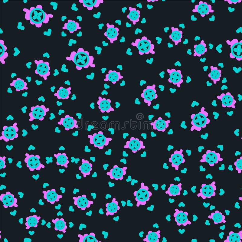 Line Rejection voice recognition icon isolated seamless pattern on black background. Voice biometric access stock illustration