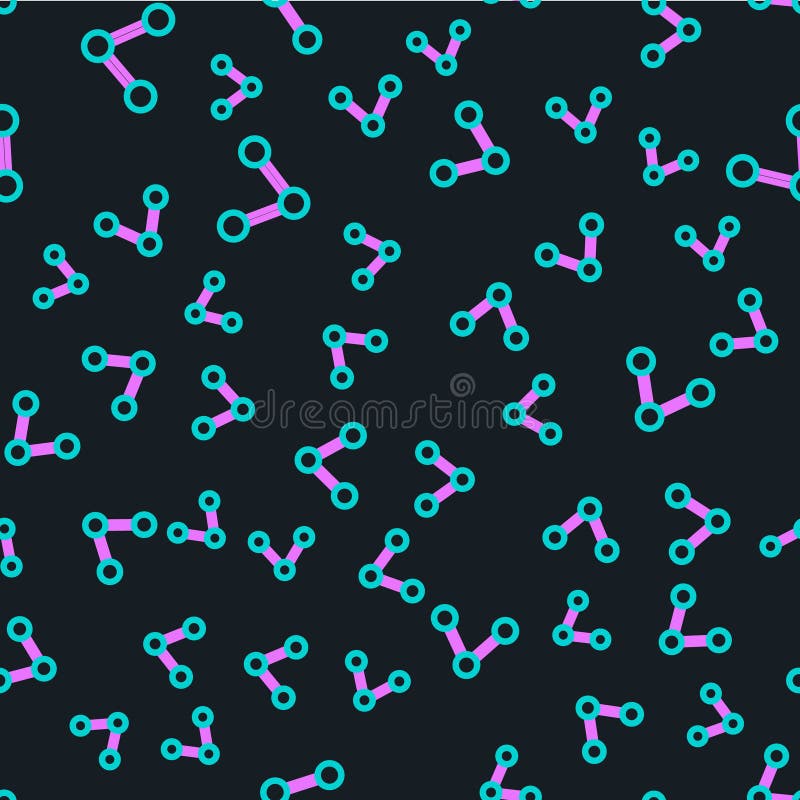 Line Share icon isolated seamless pattern on black background. Share, sharing, communication pictogram, social media vector illustration