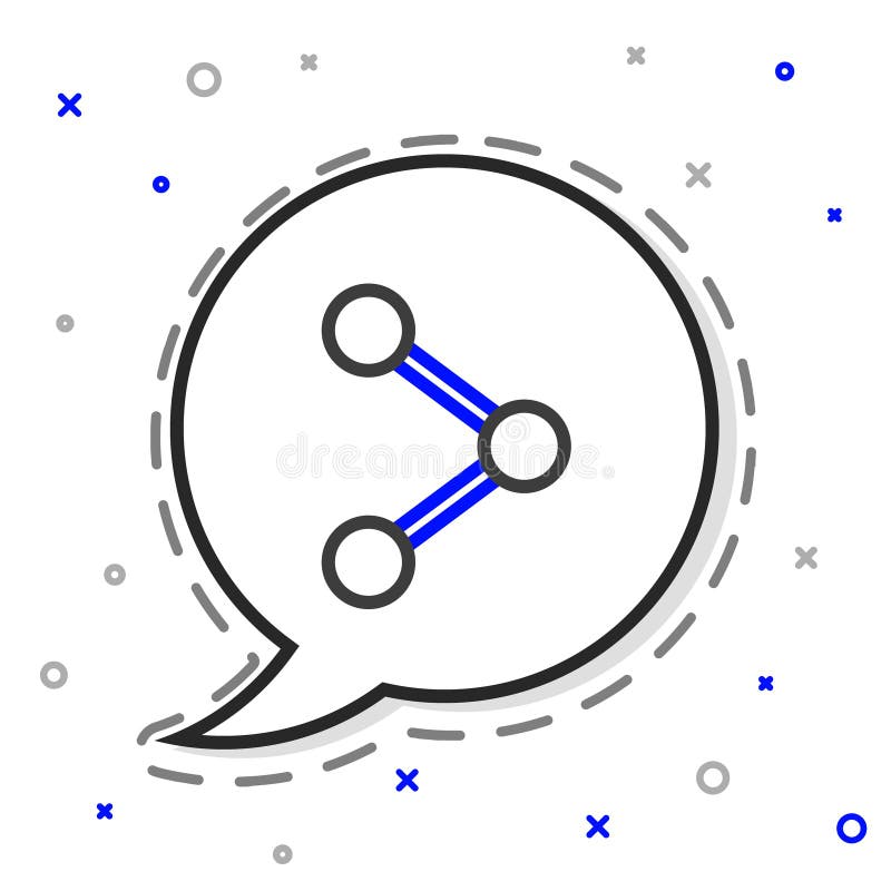 Line Share icon isolated on white background. Share, sharing, communication pictogram, social media, connection, network vector illustration