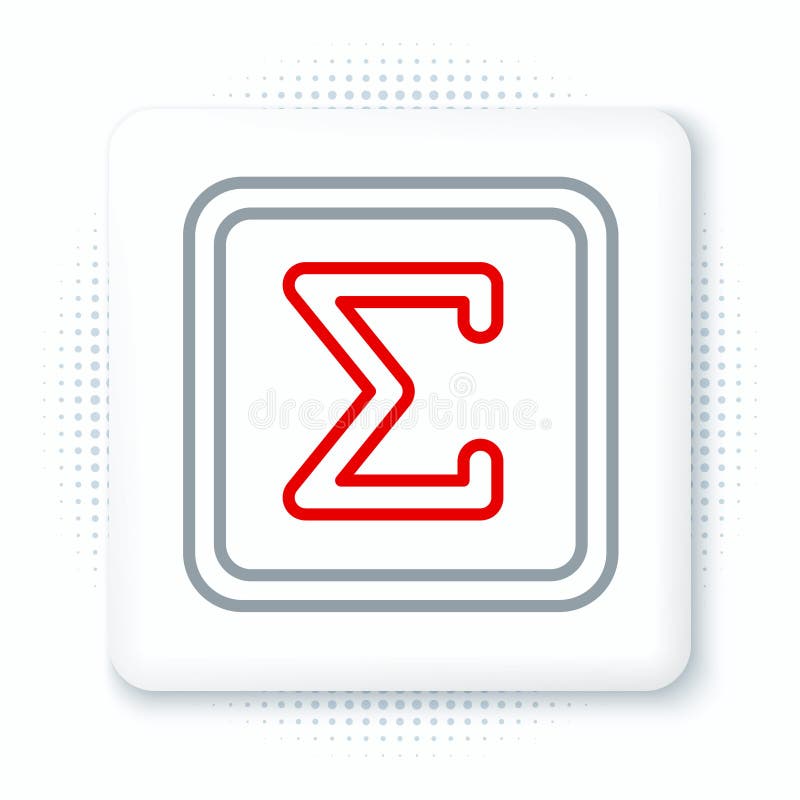 Line Sigma symbol icon isolated on white background. Colorful outline concept. Vector royalty free illustration