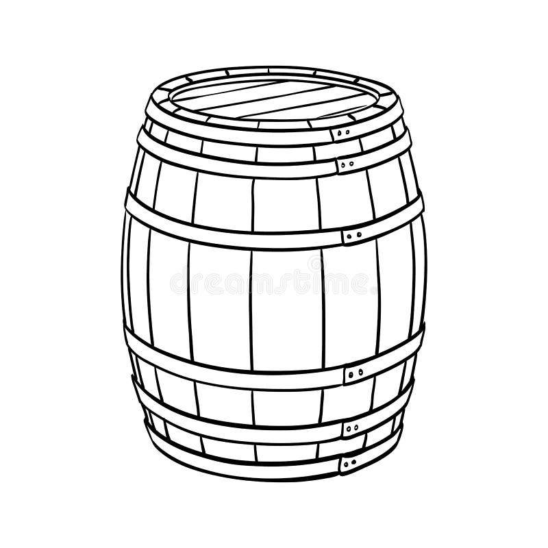 Line sketch of barrel stock vector. Illustration of woodcut - 79397374