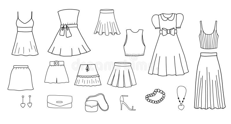 Hand drawn sketch short dress simple isolated Vector Image
