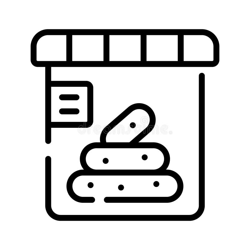 A line style icon of stool sample stock illustration