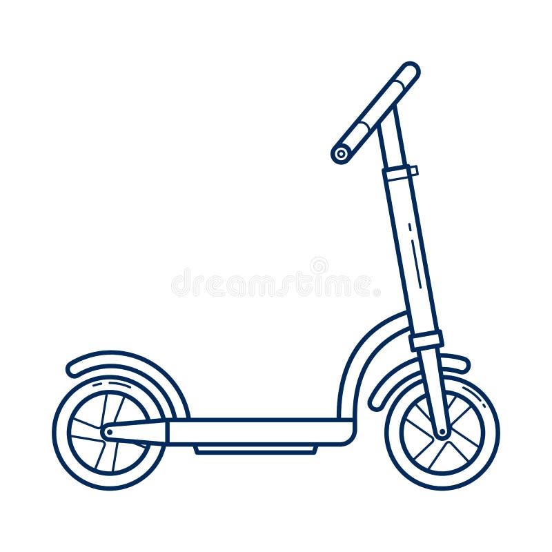 Line Style Vector Illustration of Scooter Isolated Stock Vector Illustration of line, concept