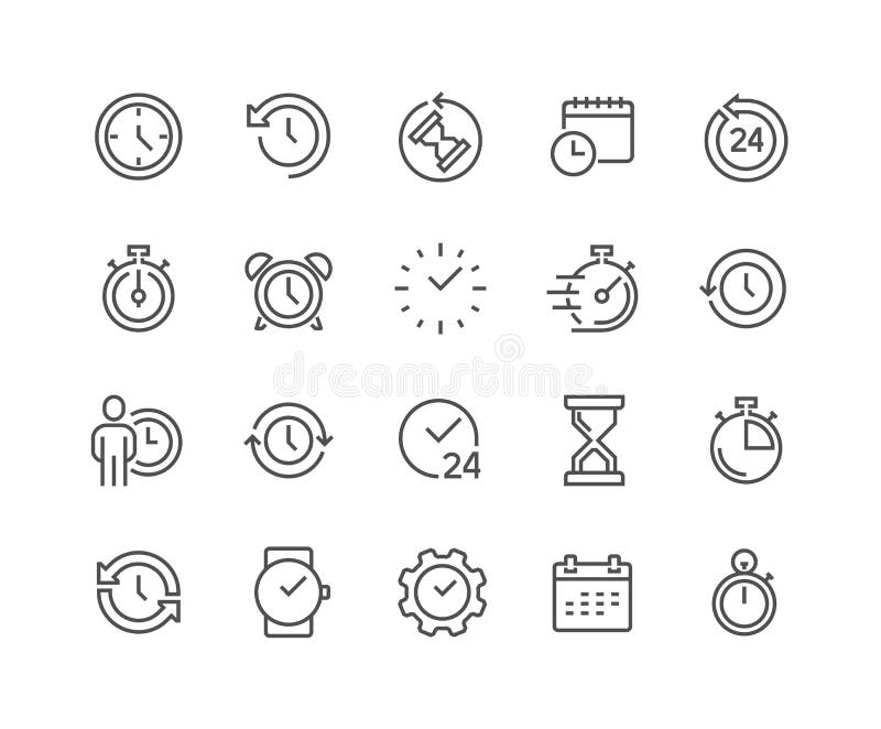 Line Time Icons royalty free illustration
