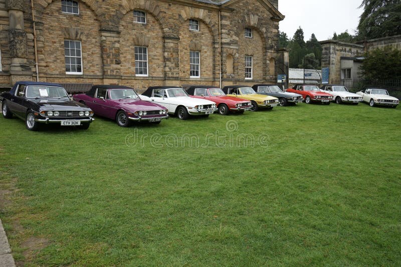 Derbyshire,UK,September 1,2023. A line up of Classic Triumph Stag Motor Cars. Derbyshire,UK,September 1,2023. A line up of Classic Triumph Stag Motor Cars.