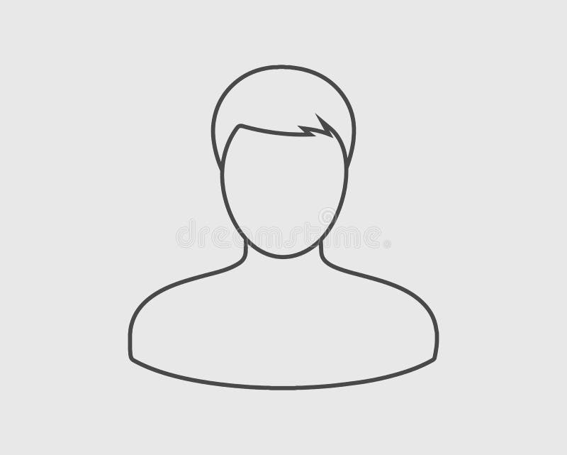 Line User Icon on gray Background. stock illustration