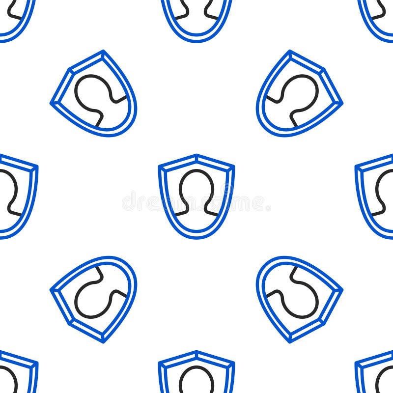 Line User protection icon isolated seamless pattern on white background. Secure user login, password protected, personal royalty free illustration
