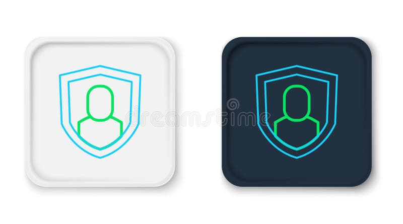 Line User protection icon isolated on white background. Secure user login, password protected, personal data protection stock illustration