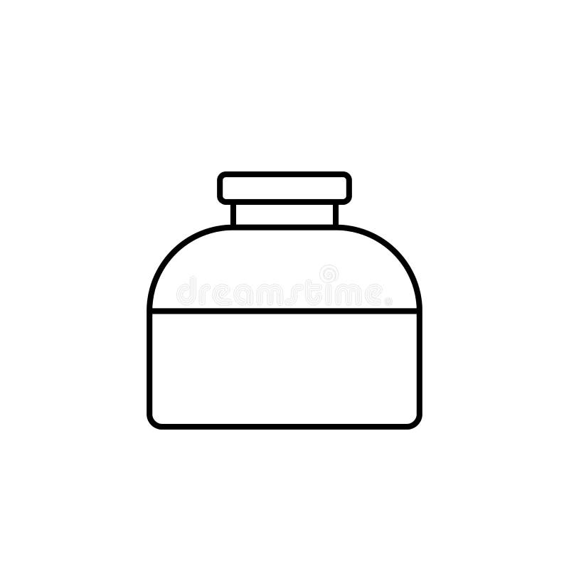 Line Vector Icon Ink, Bottle. Outline Vector Icon Stock Illustration