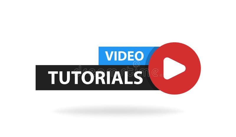 On-line-Videotutoriumbildungsknopf Spiellektionskonzept Auch im corel abgehobenen Betrag lizenzfreie abbildung