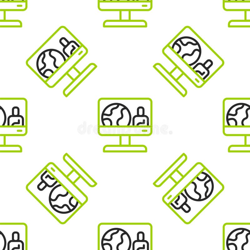 Line Weather Forecast Icon Isolated Seamless Pattern on White