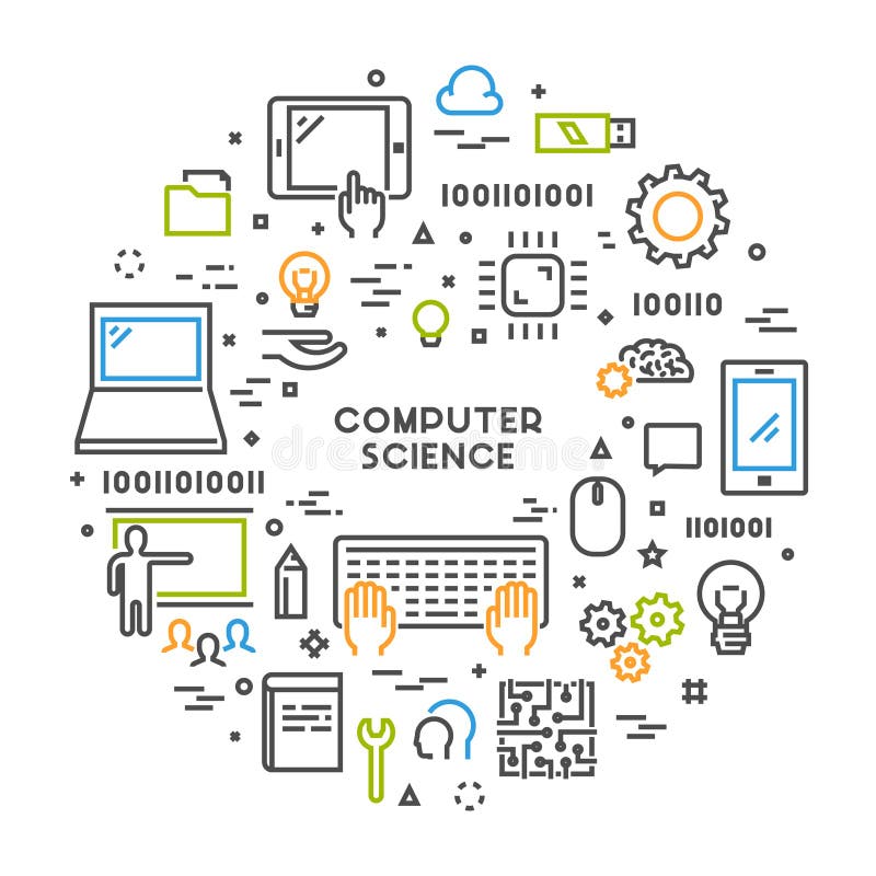 Line web concept for computer science vector illustration