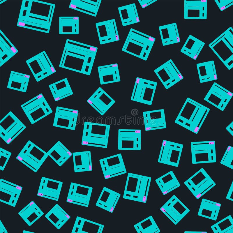 Line Website template icon isolated seamless pattern on black background. Internet communication protocol. Vector royalty free illustration