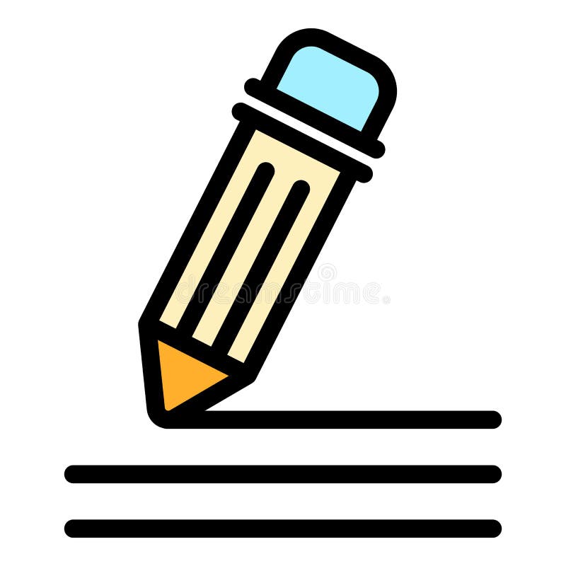 Line writing icon color outline vector vector illustration