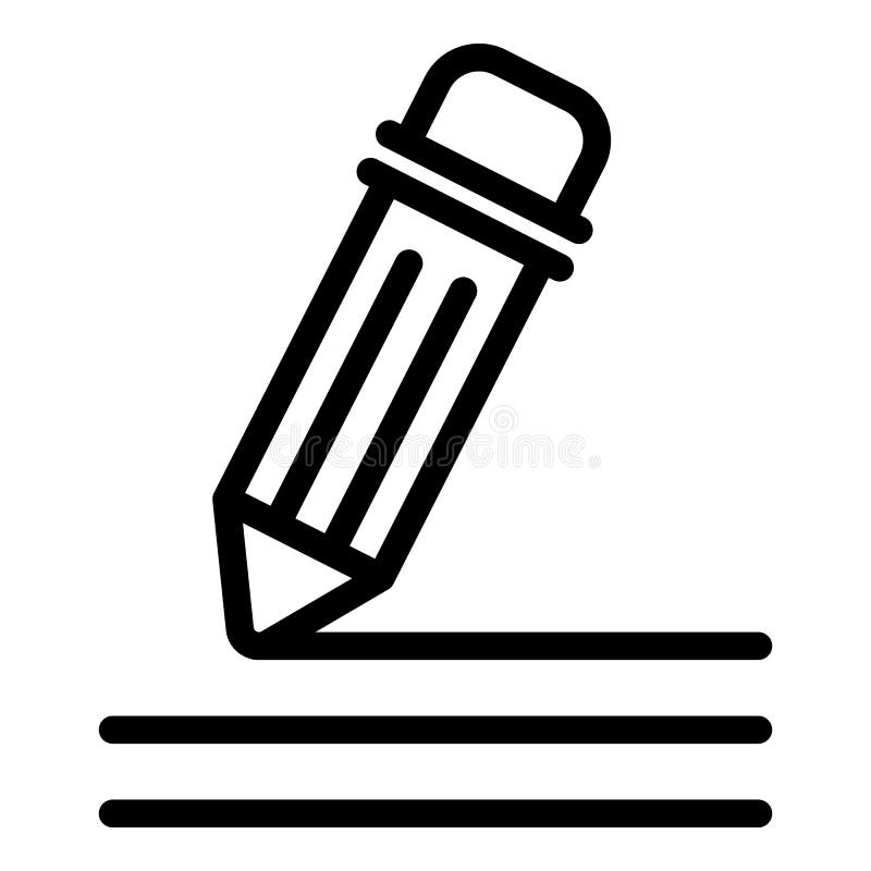 Line writing icon, outline style royalty free illustration